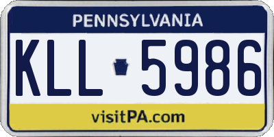 PA license plate KLL5986