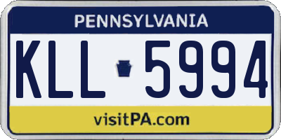 PA license plate KLL5994
