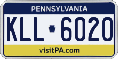 PA license plate KLL6020