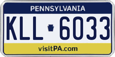 PA license plate KLL6033