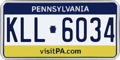 PA license plate KLL6034