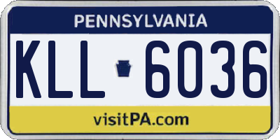 PA license plate KLL6036