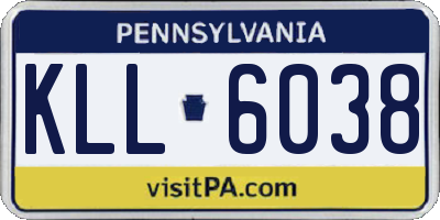 PA license plate KLL6038
