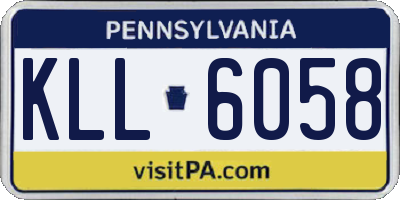 PA license plate KLL6058