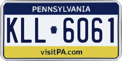 PA license plate KLL6061