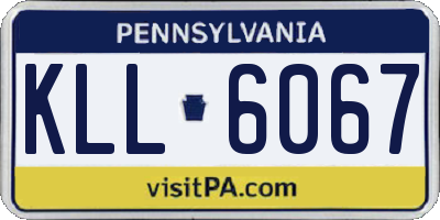 PA license plate KLL6067