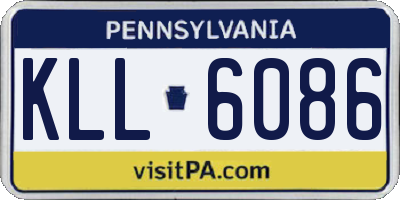 PA license plate KLL6086