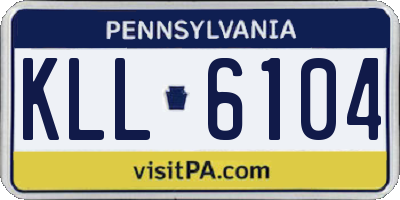 PA license plate KLL6104