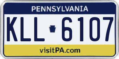 PA license plate KLL6107