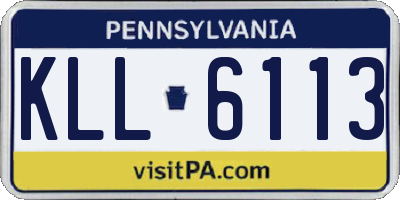 PA license plate KLL6113