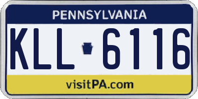 PA license plate KLL6116