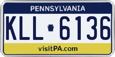 PA license plate KLL6136