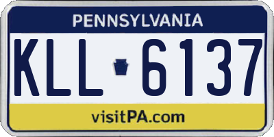 PA license plate KLL6137