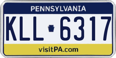 PA license plate KLL6317
