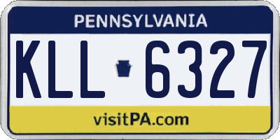 PA license plate KLL6327