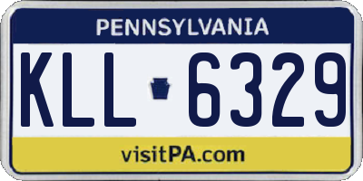 PA license plate KLL6329