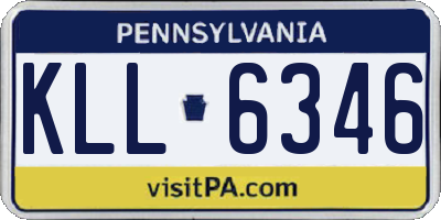 PA license plate KLL6346