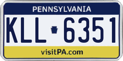 PA license plate KLL6351