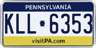 PA license plate KLL6353