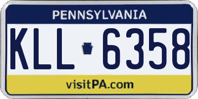 PA license plate KLL6358