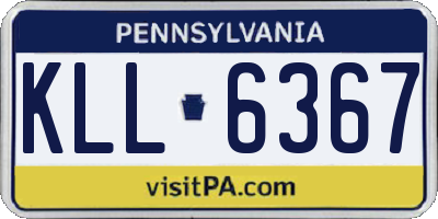 PA license plate KLL6367