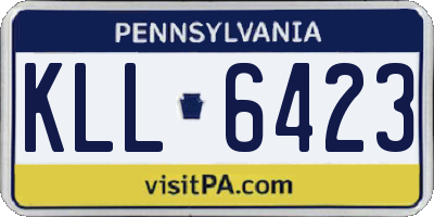 PA license plate KLL6423