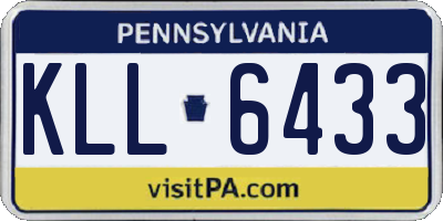 PA license plate KLL6433