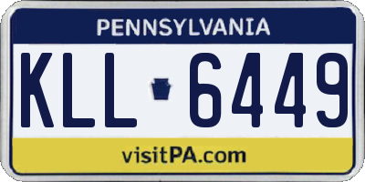 PA license plate KLL6449