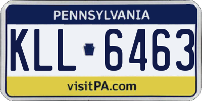 PA license plate KLL6463