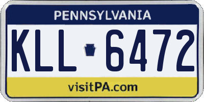 PA license plate KLL6472