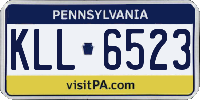 PA license plate KLL6523