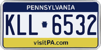 PA license plate KLL6532