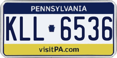 PA license plate KLL6536