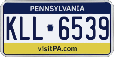 PA license plate KLL6539