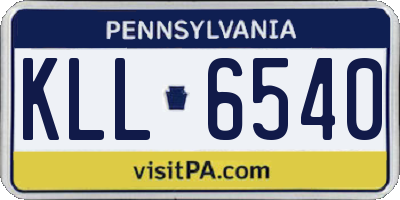 PA license plate KLL6540