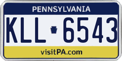 PA license plate KLL6543