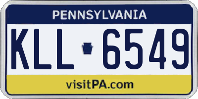 PA license plate KLL6549