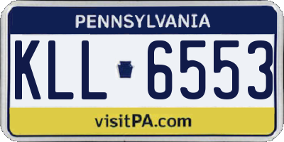 PA license plate KLL6553