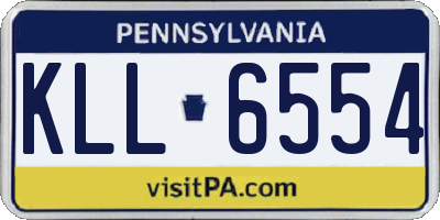 PA license plate KLL6554