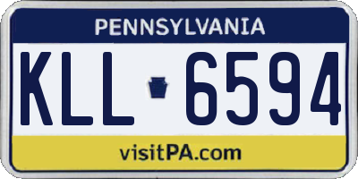 PA license plate KLL6594