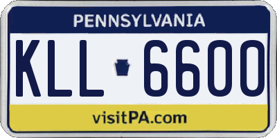 PA license plate KLL6600