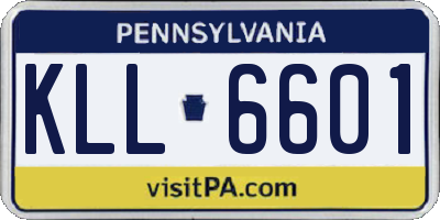 PA license plate KLL6601