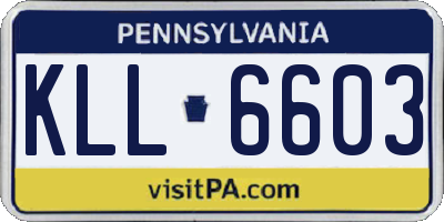 PA license plate KLL6603