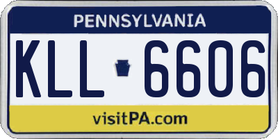 PA license plate KLL6606