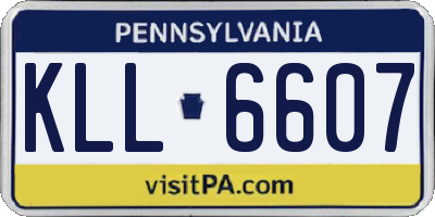 PA license plate KLL6607