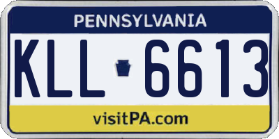 PA license plate KLL6613
