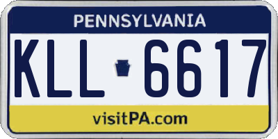 PA license plate KLL6617