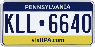 PA license plate KLL6640