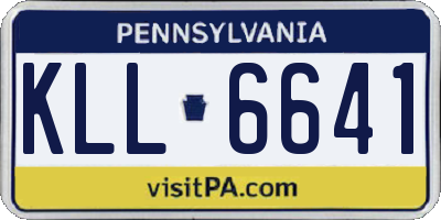 PA license plate KLL6641