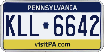PA license plate KLL6642